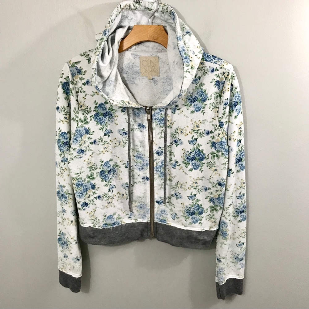 Chaser Full Zip Hoodie Jacket Floral Pattern